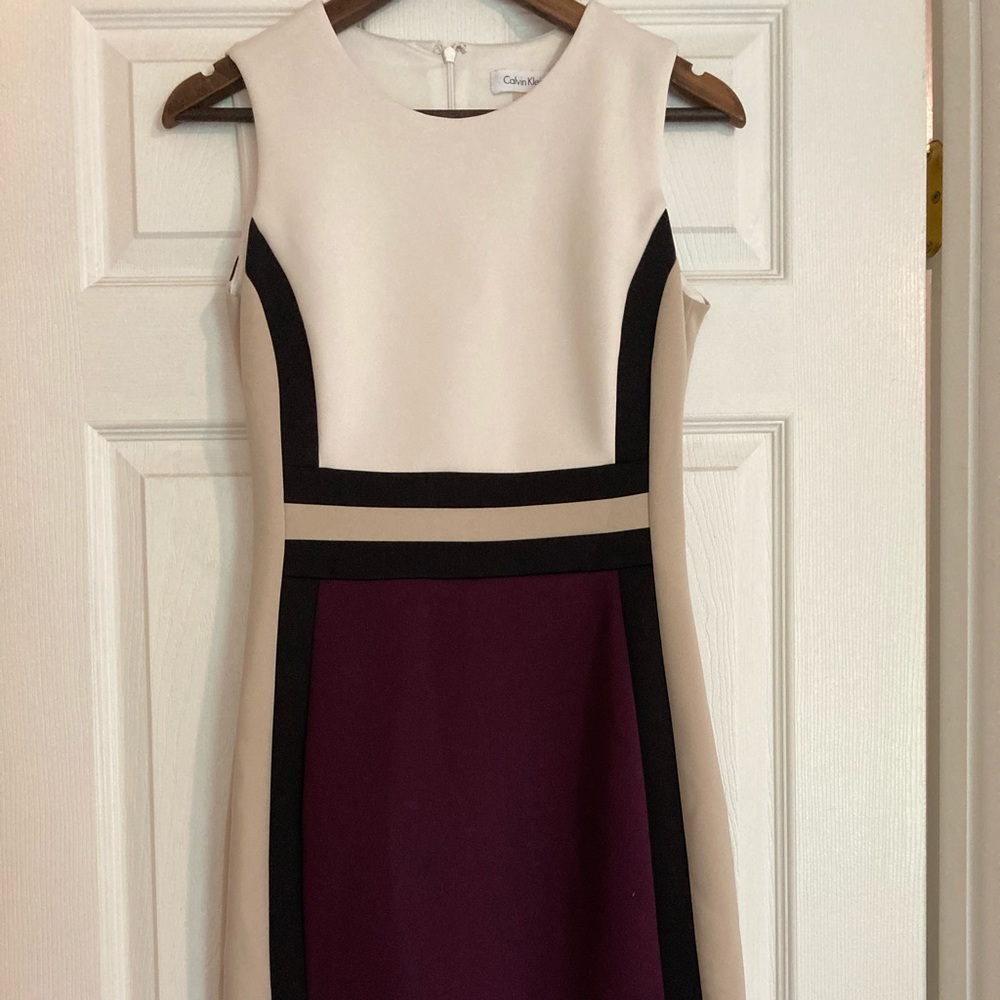 Color Block Calvin Klein Sheath Dress